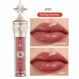 Handaiyan 707 Blushing Cinnamon Mirror Water Lip Gloss Star Stick Lipstick NIB
